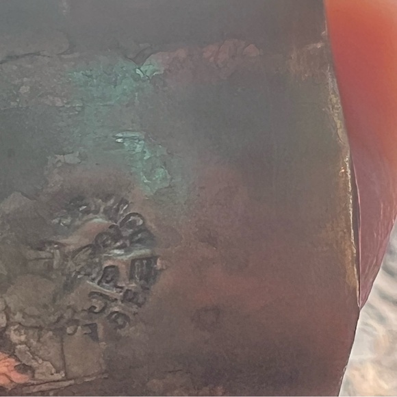 Taxco Sterling Silver and Iridescent Bracelet, Chunky, Marked 925. Nice Weight - Picture 9 of 13